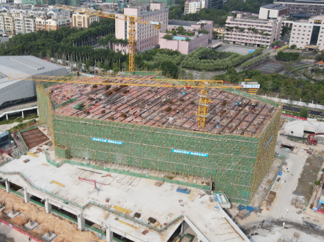 光明区红花山体育中心项目新建副馆主体结构即将封顶