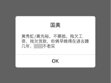 国美客户端出现辱骂创始人弹窗，称黄光裕兄妹拖欠工资