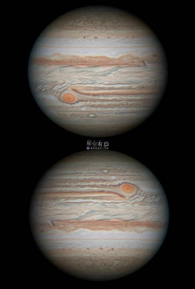 2022年9月27日木星冲日，这是北京星空摄影爱好者浦石9月1日在北京怀柔拍摄的木星特写（拼版）。（本人供图）