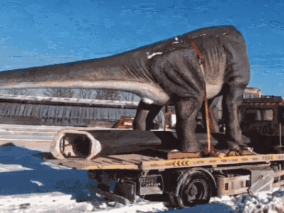 花10万购买的15米高“恐龙”模型，已从北京一小区搬走！现场画面→