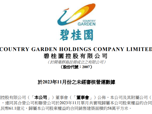 深夜公告，碧桂园大消息 
