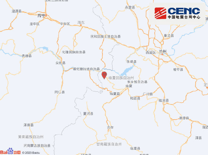 甘肃临夏州积石山县发生3.0级地震，震源深度8千米 