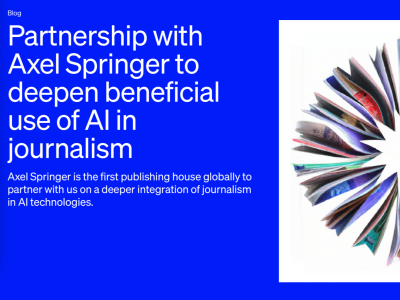 OpenAI将付费使用出版巨头施普林格的新闻内容