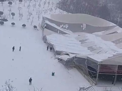 河南信阳一体育公园被暴雪压垮，应急局：无人员伤亡