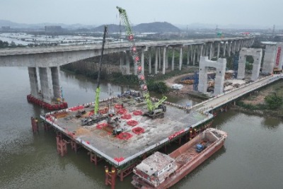 突破性进展！深江铁路跨虎跳门水道特大桥主塔桩基础施工完成