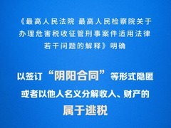 新华社权威快报|“两高”对以“阴阳合同”逃税等问题作出司法解释