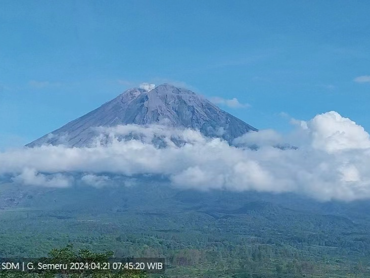 印尼塞梅鲁火山喷发，火山灰柱达300米