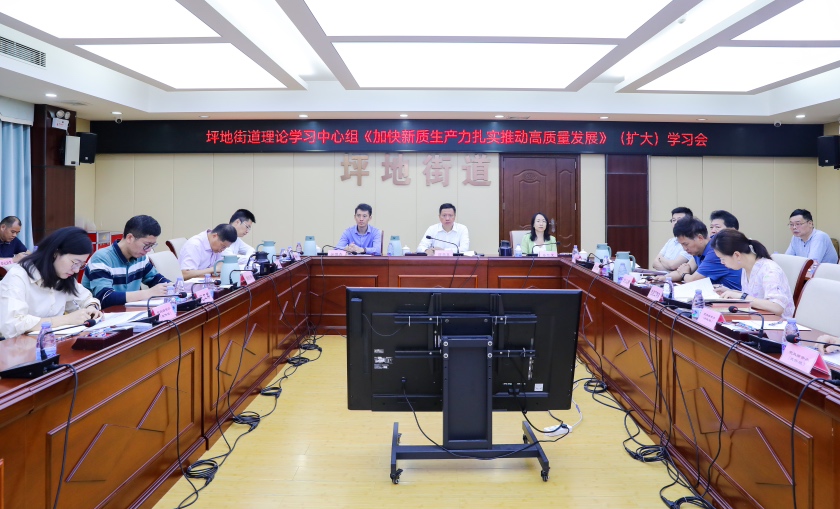 坪地街道开展党工委理论学习中心组（扩大）学习暨新质生产力专题讲座