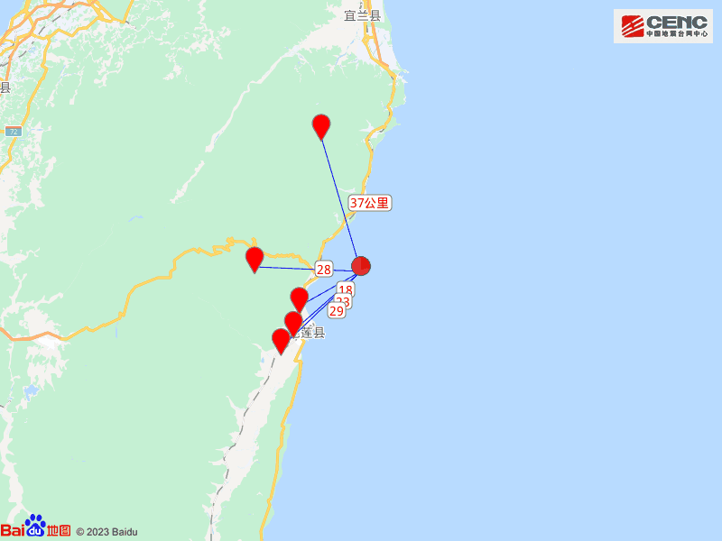 台湾花莲县海域发生4.0级地震