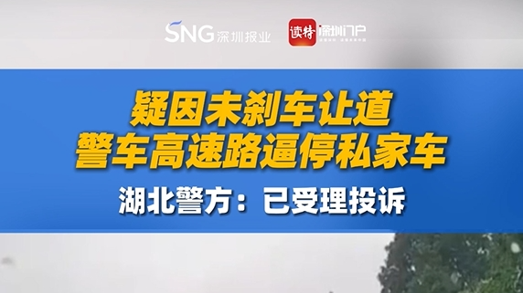疑因未刹车让道，警车高速路逼停私家车，湖北警方：已受理投诉