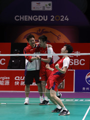 （体育）（88）羽毛球——汤姆斯杯：中国队对阵印度尼西亚队