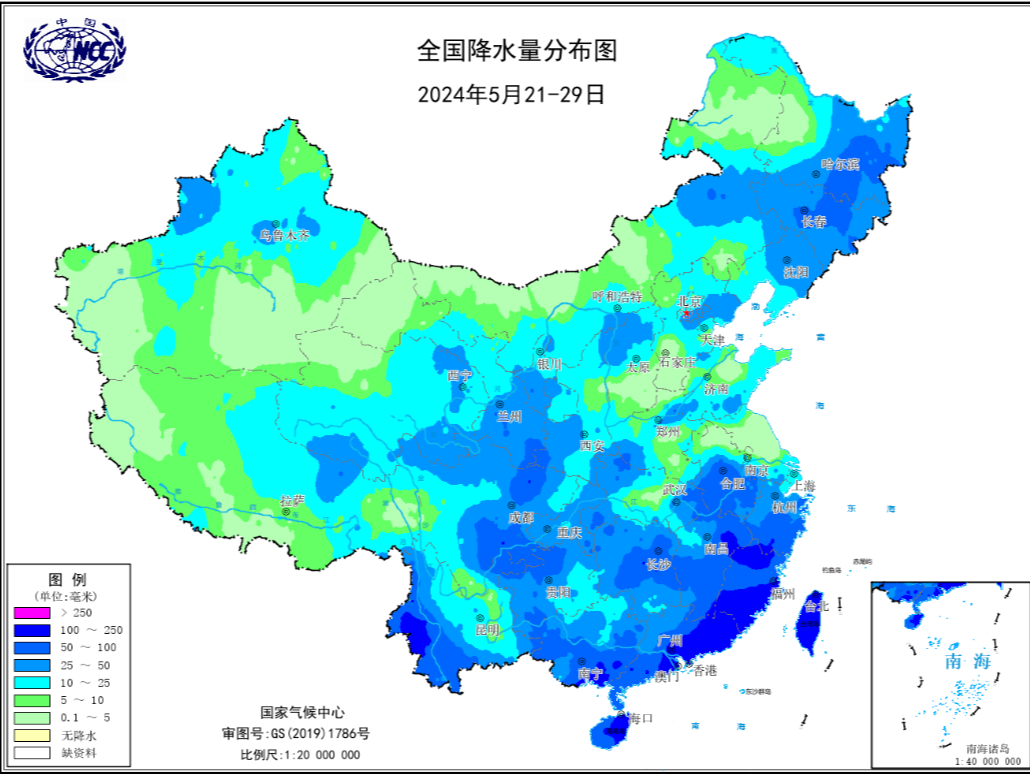 南海夏季风已于5月26日爆发，我国主汛期将全面展开