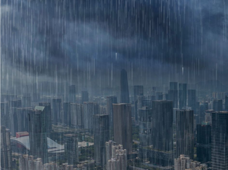 位于香港的降雨云团即将北上影响南山福田