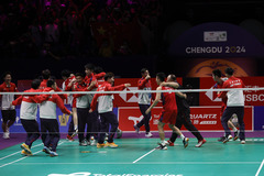 （体育）（89）羽毛球——汤姆斯杯：中国队对阵印度尼西亚队