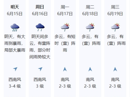 雷雨+大风！深圳15-16日暴雨风险高