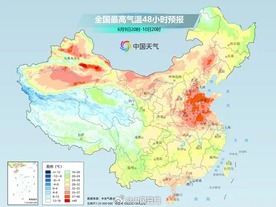 天气预报图又“热红”了！北方多地破40℃ 今年热得更早了？