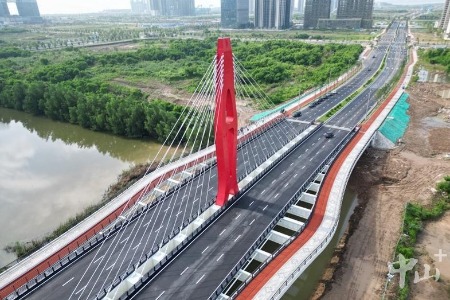 飞跃伶仃洋丨翠亨新区两条主干道完成验收，打通马鞍岛内南北交通