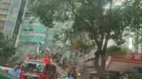 广州一居民楼外墙脚手架突发坍塌 6人受伤