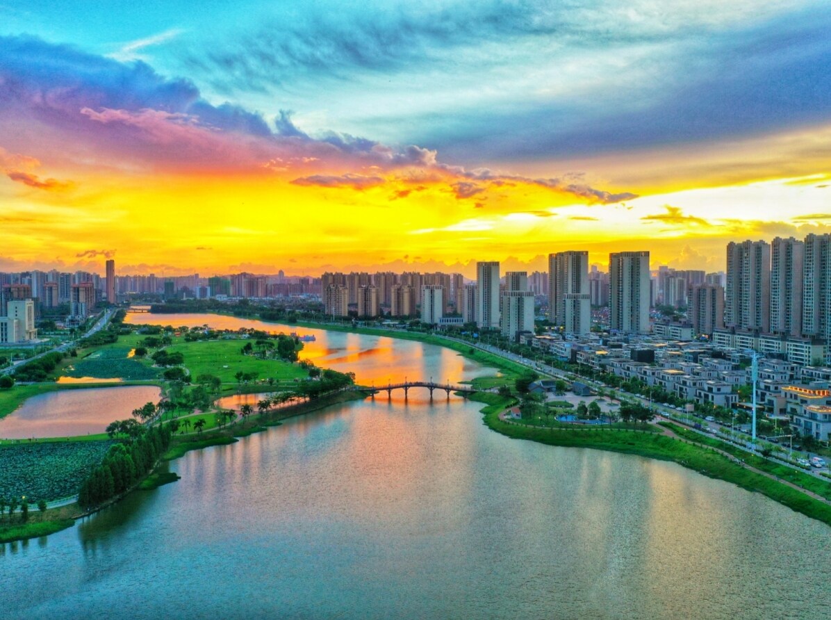 美在惠州丨 大湖溪沥湿地公园的夕阳之美