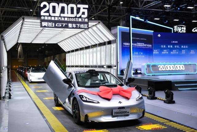 △2023年7月3日，我国第2000万辆新能源汽车在广州下线。
