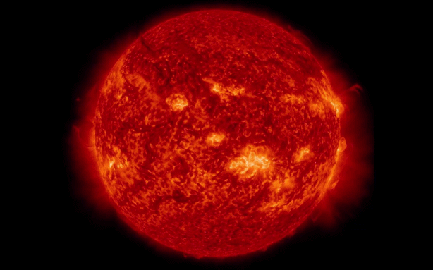△SDO卫星拍摄到的此次太阳爆发活动的画面