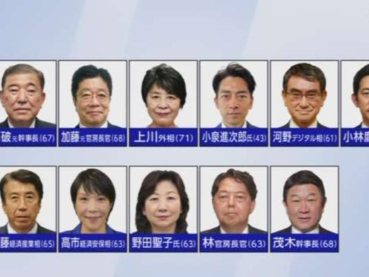 已有11人将角逐日本自民党总裁，结果将在9月27日公布