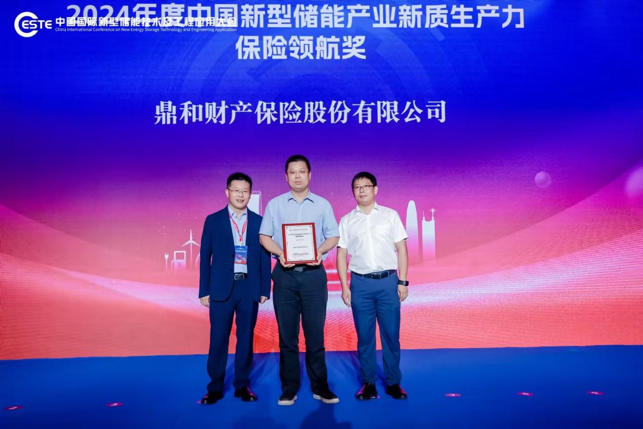 唯一获奖金融机构，鼎和摘得中国新型储能产业新质生产力保险奖项