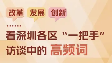 改革、发展、创新……看深圳各区“一把手”访谈中的高频词｜学习·区动力