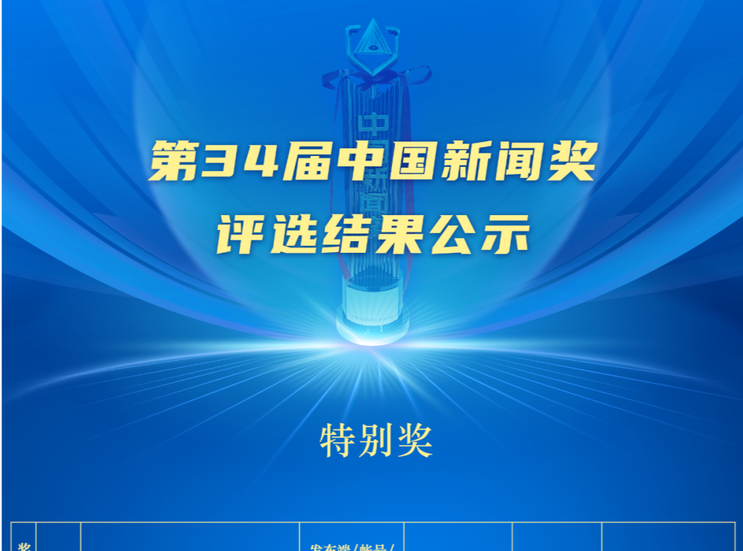 第34届中国新闻奖评选结果公示