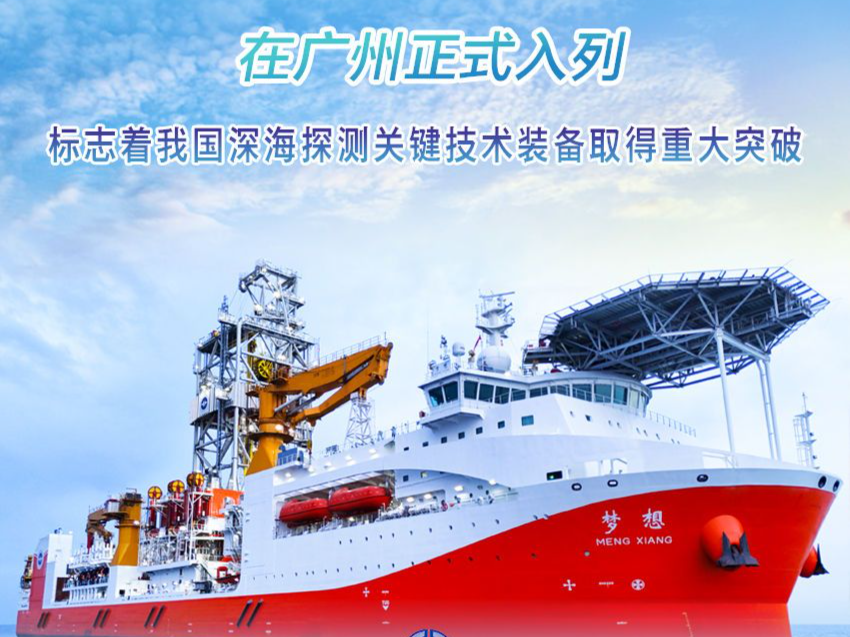 我国首艘大洋钻探船“梦想”号正式入列