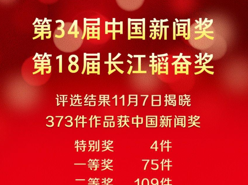 第34届中国新闻奖、第18届长江韬奋奖评选结果揭晓 
