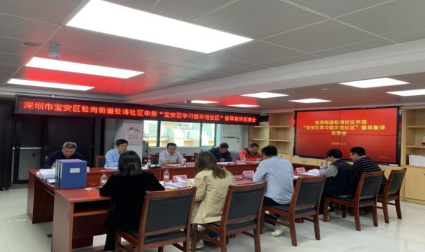 松岗街道松涛社区顺利通过“宝安区学习型示范社区”督导复评