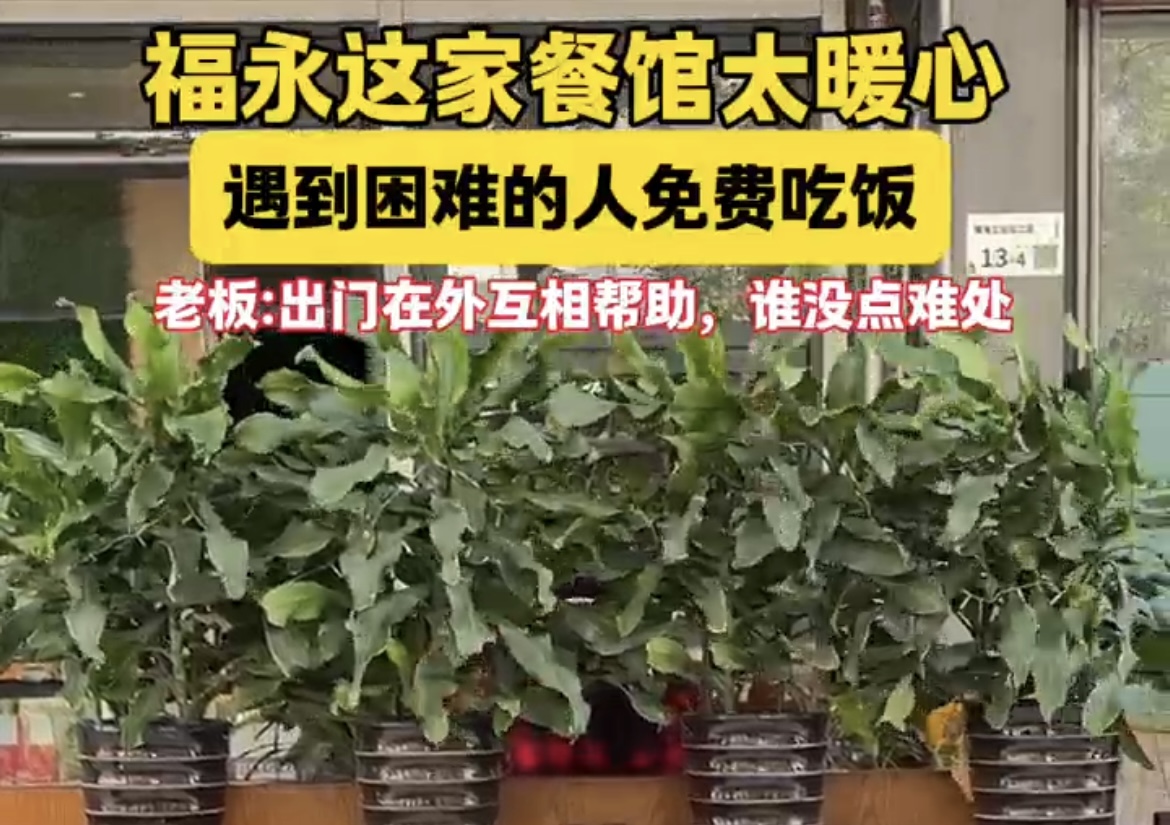 “遇到困难的人可以免费吃饭” ,福永这家餐馆暖心