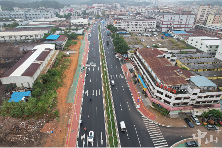 这条连通沙溪大涌的道路试通车了