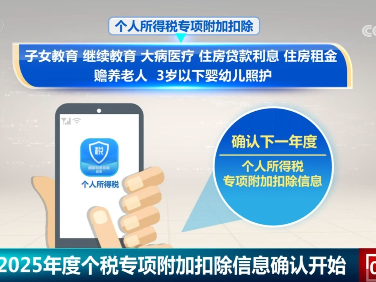 2025年度个税专项附加扣除信息确认开始，关键信息一文了解！
