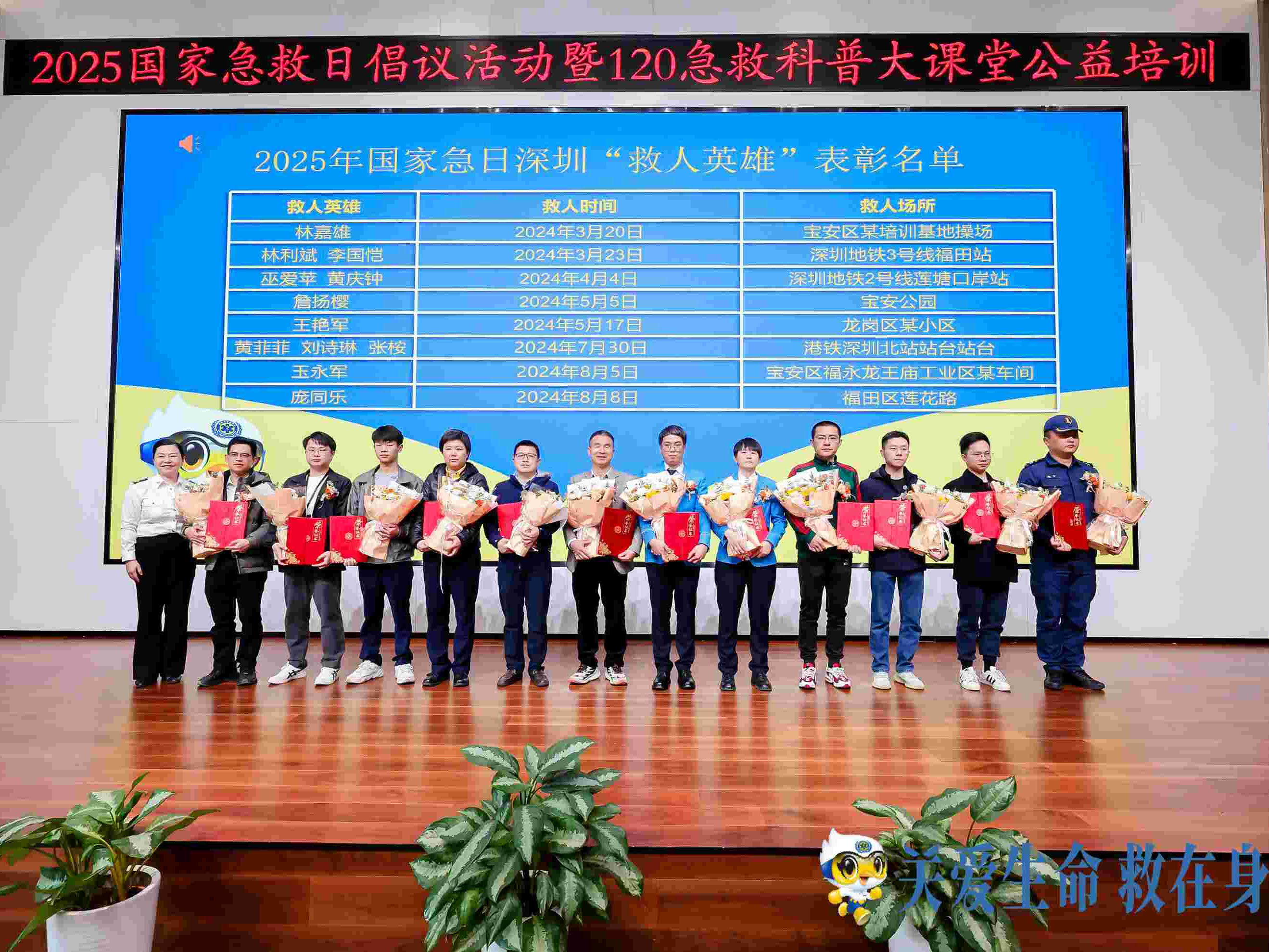 深圳表彰“救人英雄”,全城联动举办“1+10”场亲子急救培训
