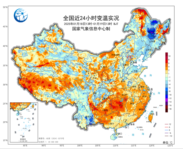 今天，升温又是主色调。图：国家气象信息中心
