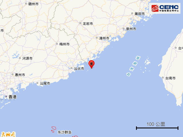 广东汕头市南澳县海域发生3.1级地震