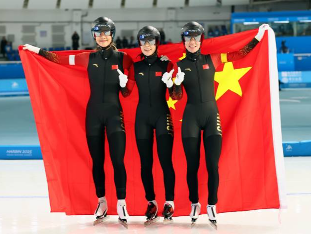 第27金！中国队夺得亚冬会速度滑冰女子团体追逐金牌