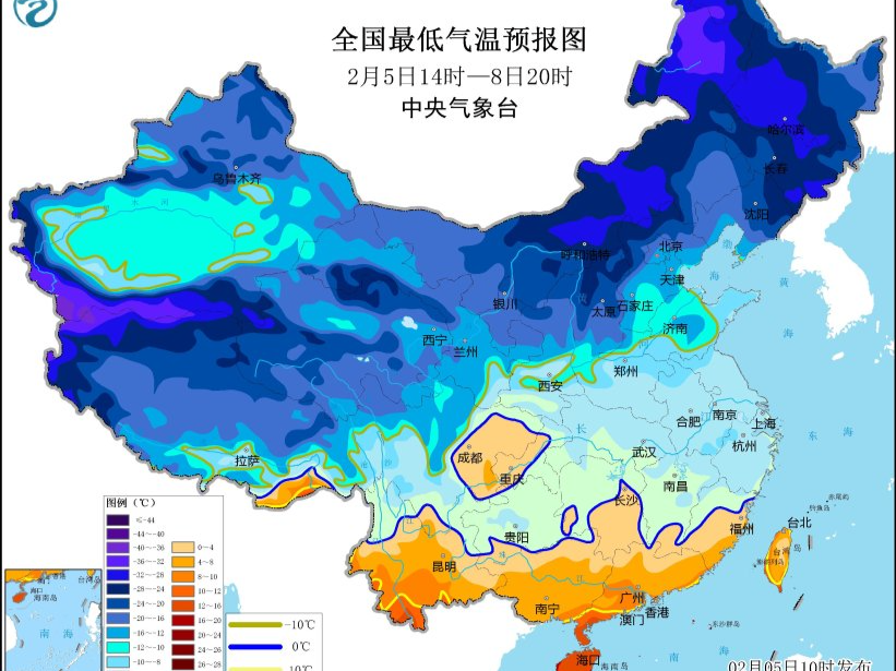 中央气象台发布蛇年首个寒潮预警：南方局地降温可超10℃