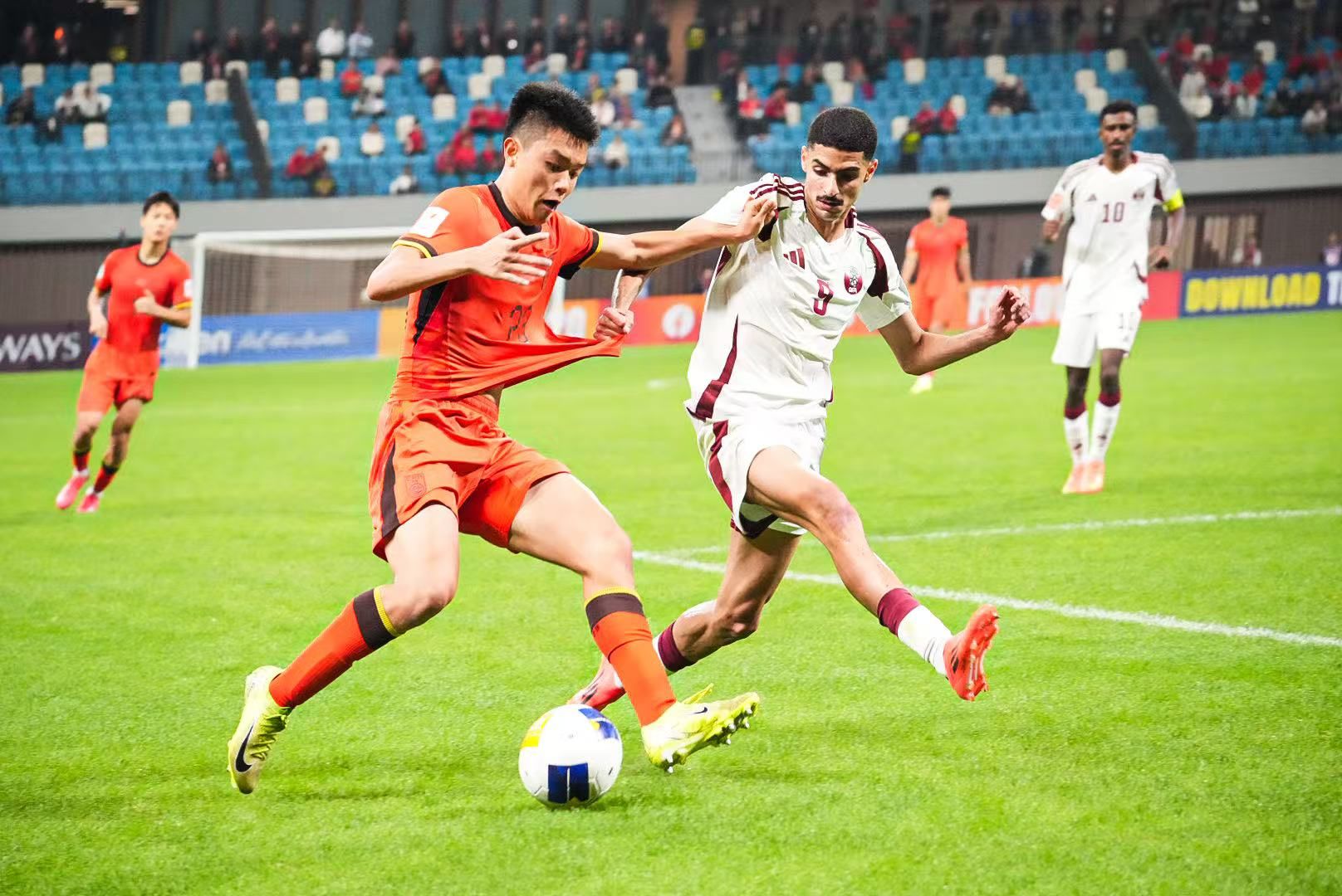 中国队2-1战胜卡塔尔队，取得U20亚洲杯开门红