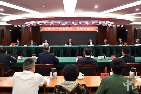 郭文海与市两会企业家代表、委员座谈