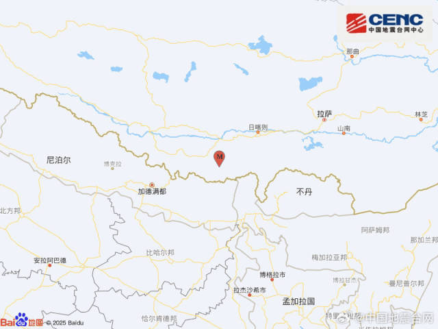 西藏日喀则市定结县发生3.6级地震