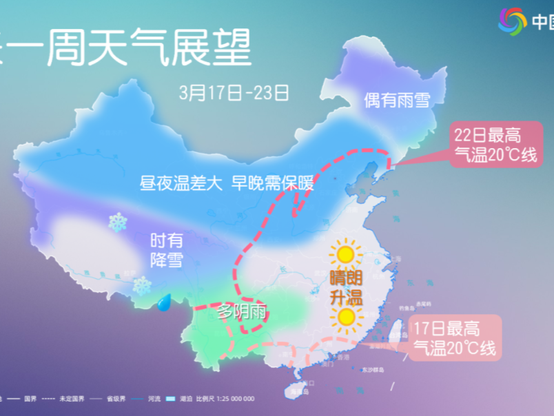 本周全国大部抽中“阳光升温卡”，北方或一键入春！