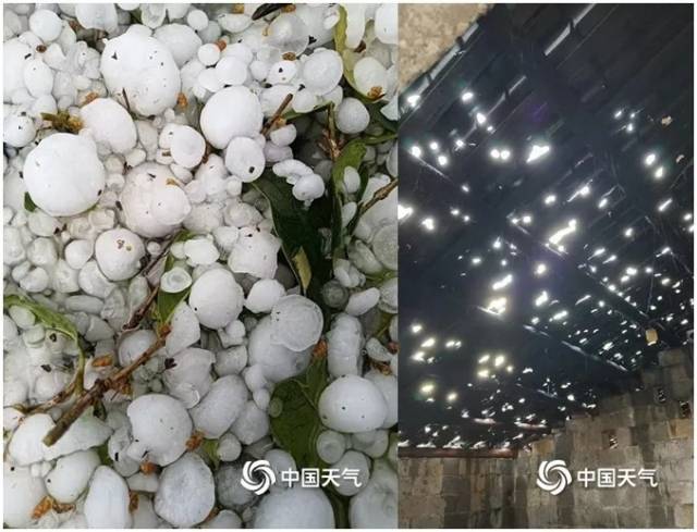 3月2日，贵州省铜仁市松桃苗族自治县长坪乡遭遇冰雹天气，部分房屋屋顶被砸穿。（图/唐永 滕胜云 张惠珠）