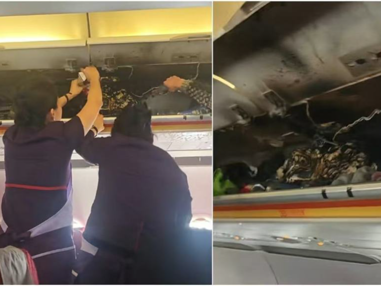 香港航空一客机舱内行李架起火，已安全备降福州 