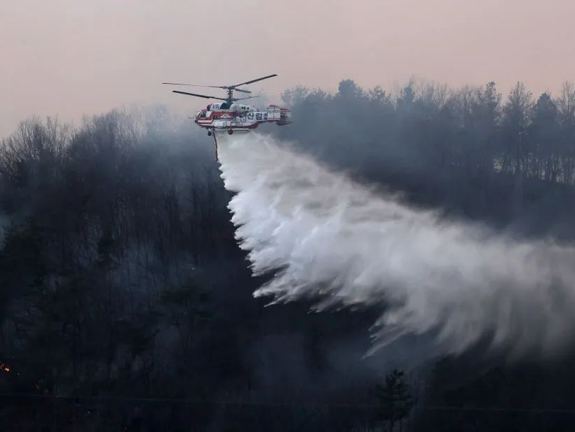 韩国东南部爆发山火 多地进入“灾难状态”