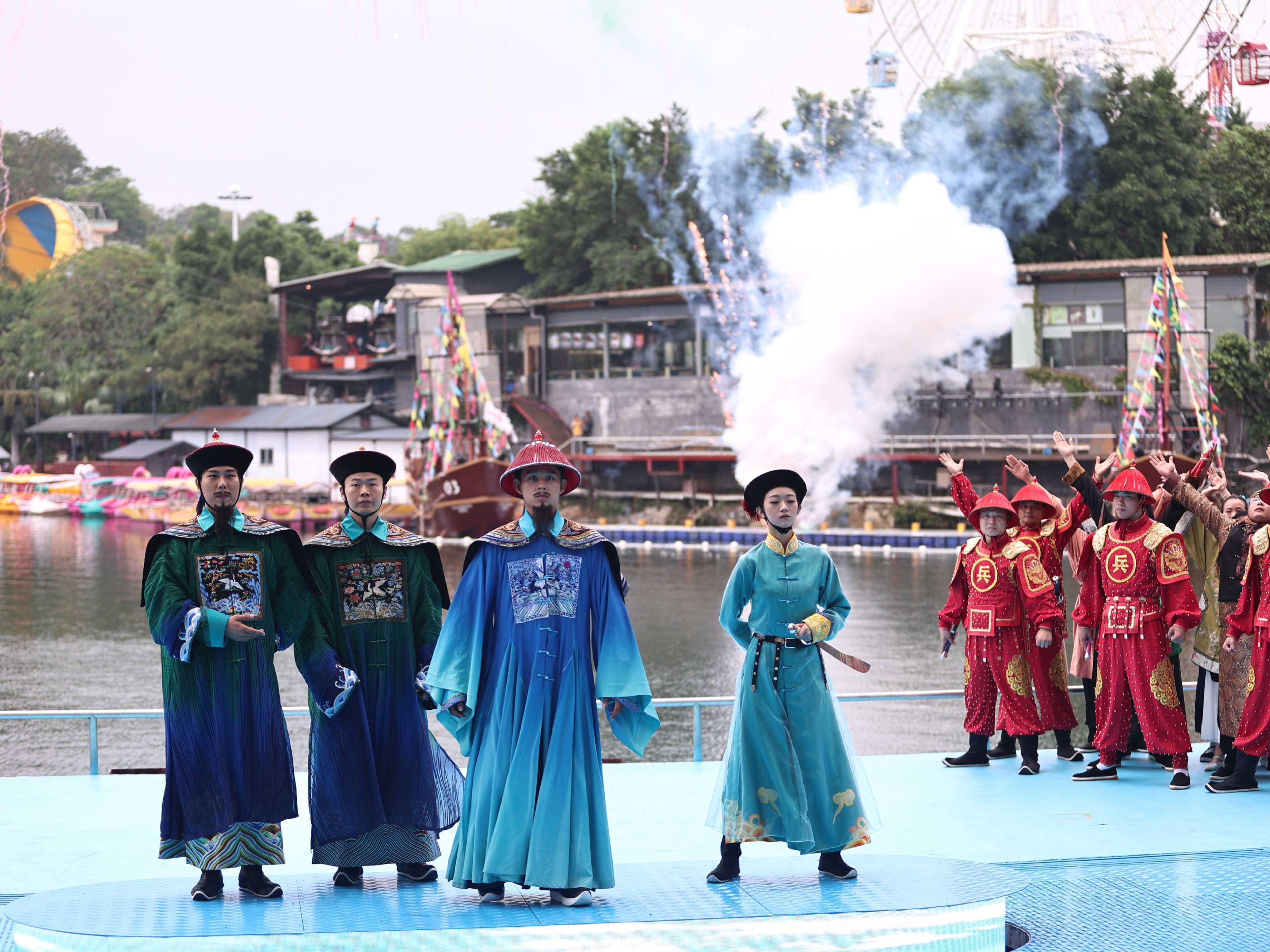 恢弘历史沉浸感受！大型全景特效秀《林则徐1839》隐贤山庄震撼试演
