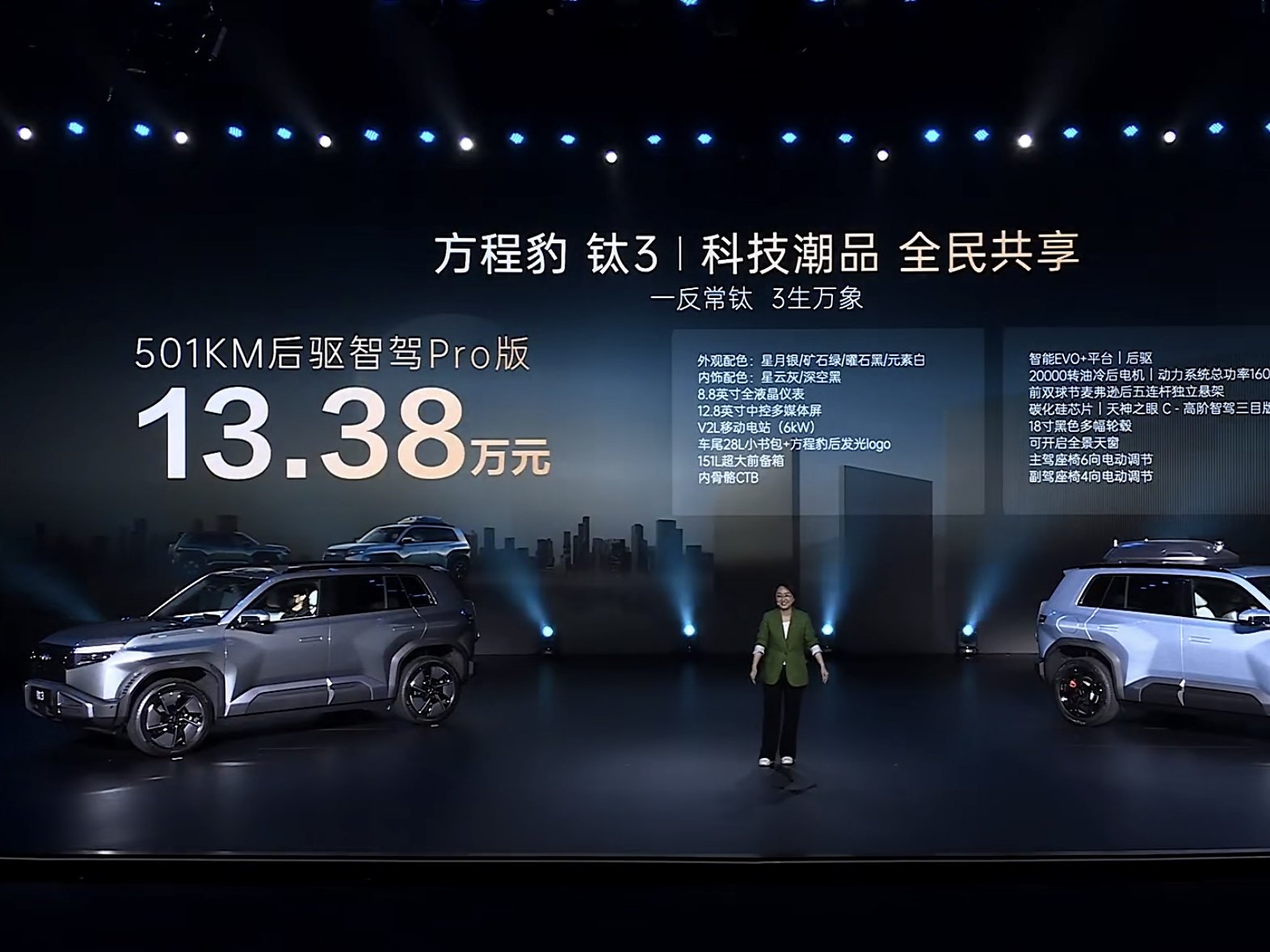 13.38万元起！比亚迪方程豹钛3上市，能像换手机壳一样“变脸”