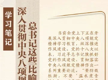 学习笔记丨深入贯彻中央八项规定精神，总书记这些比喻和引用发人深省